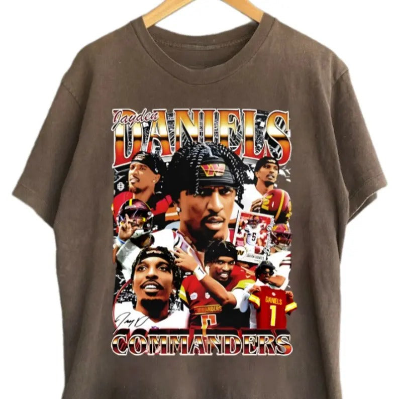 90s Graphic Style Jayden Dan!els T-Shirt, Vintage Sport Tee, Retro American Football Shirt Best Gift for Fans