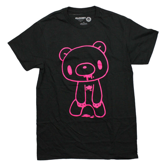 GloomyBear Mens T-Shirt -  Hot Pink Bloody Bear Outline Image