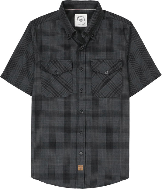 Mens Short Sleeve Button Down Two Pockets Soft Vintage Regular Fit Vintage Fishing Casual Shirts