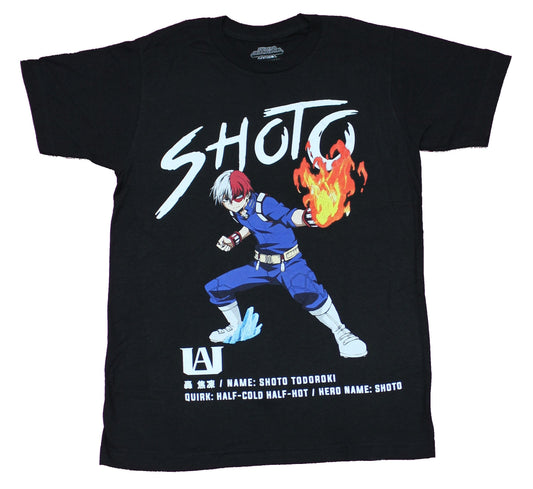 My Hero Academia Mens T-Shirt - Shoto Todoroki Fire Hand Under Name