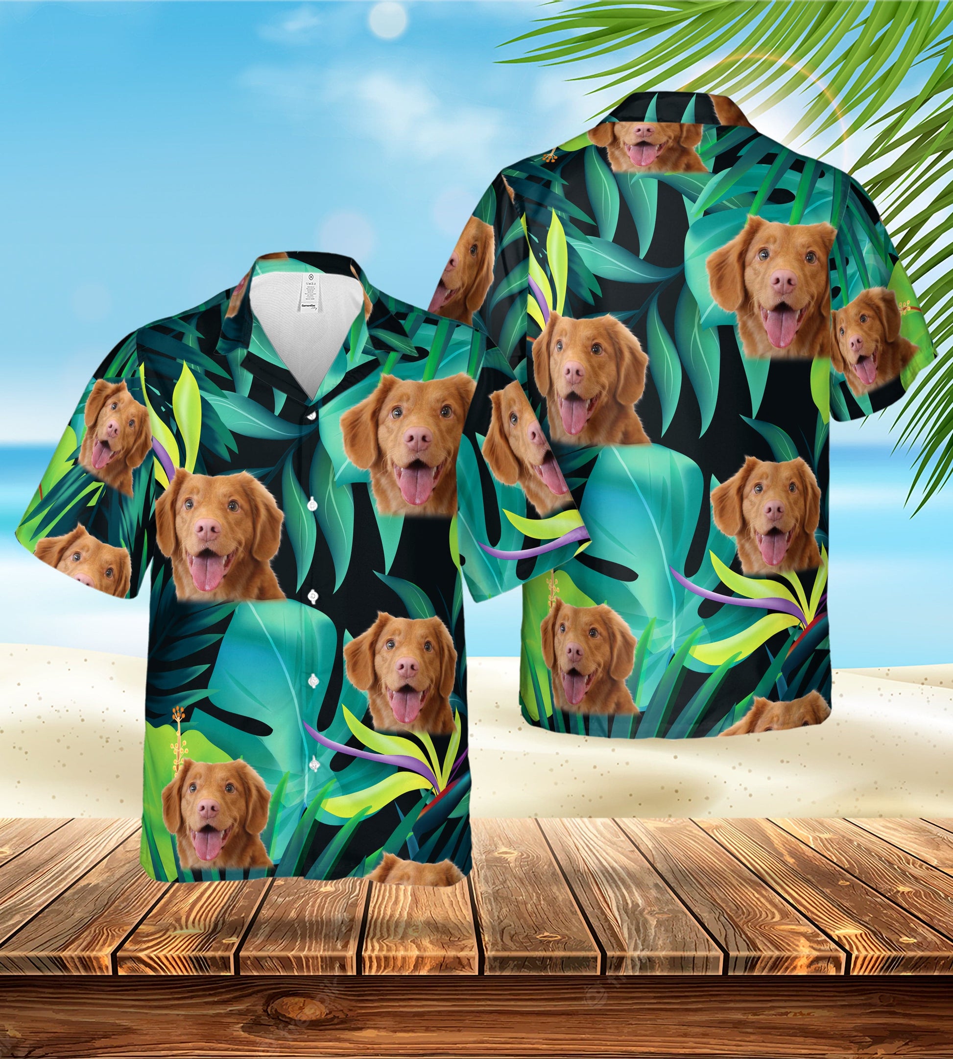Custom Hawaiian Shirt (Verdant Green: 1-4 Pets)