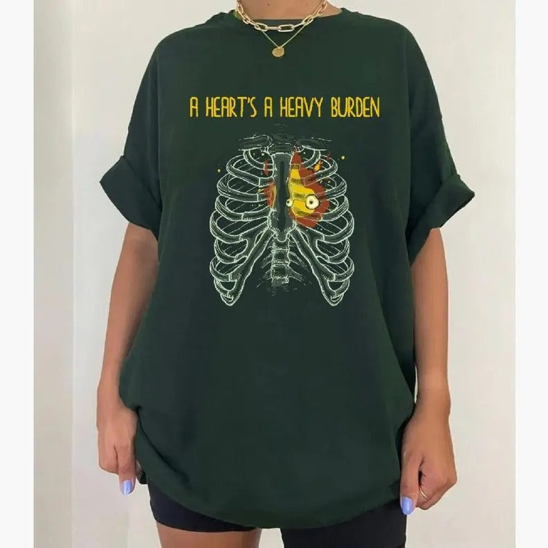 A Heart's A Heavy Burden T-shirt  | Sophie Hatter Quote | Miyazaki Shirt | Anime Shirt | Howls Castle Shirt