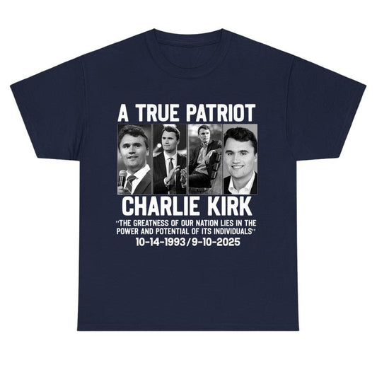 A True American Patriotic Charlie Kirk The Greatness of Our Nation Lies in The Power and Potential of Its Individuals T-Shirt, American Flag USA Tee