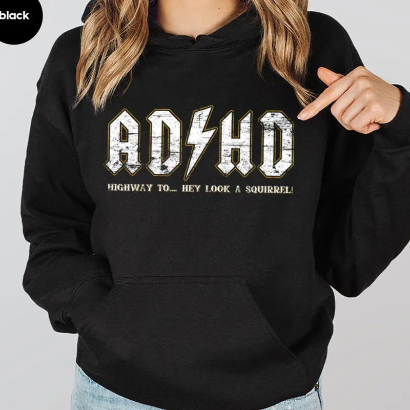 ADHD Hoodie Casual Street Style Fleece Fabric Pullover Sweatshirt for Women for Men, Perfect Gift T-Shirts