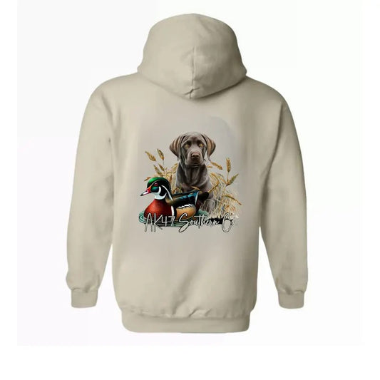 AK47 Southern Co. Hoodie – Detailed Hunting Dog and Duck Graphic, Crafted for Comfort and Durability, Perfect for Hunting and Outdoor Activities, High-Quality Fashionable Hoodie for Men and Women, Ideal for Nature Lovers and Everyday Use TTP