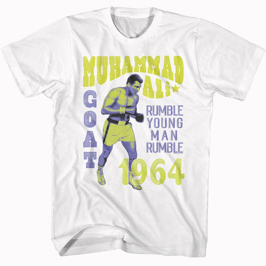 Muhammad Ali - Rumble Young Man Rumble - American Classics - Solid White Adult Short Sleeve T-Shirt