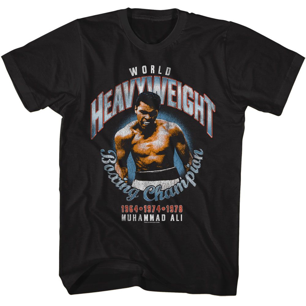 Muhammad Ali - Championship Years - American Classics - Solid Black Adult Short Sleeve T-Shirt