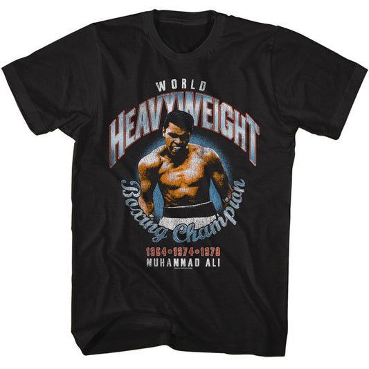 Muhammad Ali - Championship Years - American Classics - Solid Black Adult Short Sleeve T-Shirt