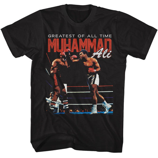 Muhammad Ali - Fight Ring - American Classics - Solid Black Adult Short Sleeve T-Shirt