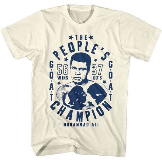 Muhammad Ali - Peoples Champ Goat - American Classics - Solid Off-White Adult Short Sleeve T-Shirt