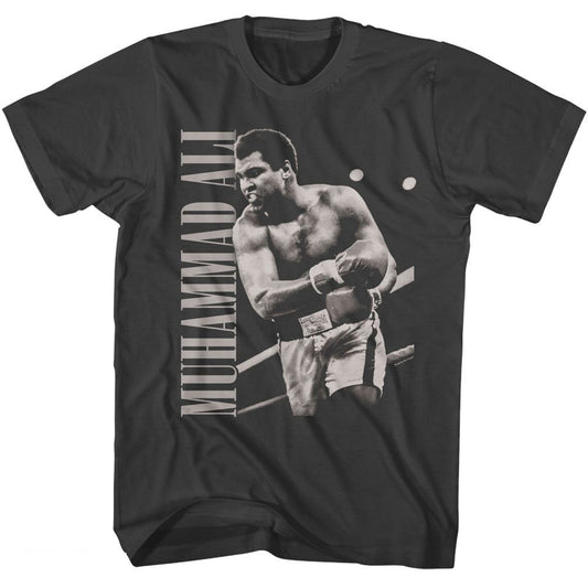 Muhammad Ali - Fight Ring - American Classics - Solid Gray Adult Short Sleeve T-Shirt