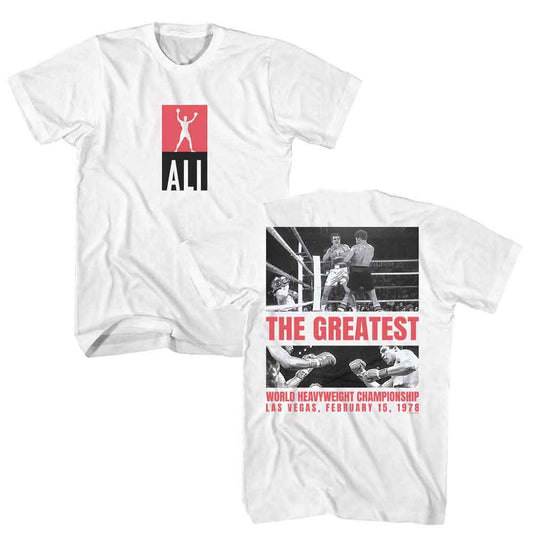 Muhammad Ali - Goat - American Classics - White 2-Sided Adult Short Sleeve T-Shirt