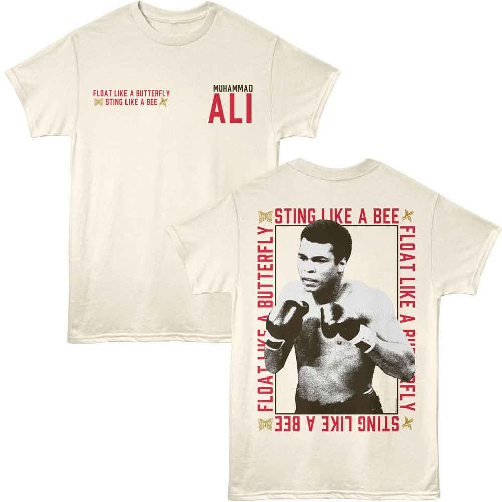 Muhammad Ali - Float And Sting Framed - American Classics - Off-White Solid Adult Short Sleeve T-Shirt