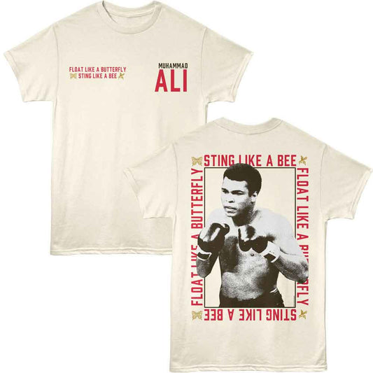 Muhammad Ali - Float And Sting Framed - American Classics - Off-White Solid Adult Short Sleeve T-Shirt