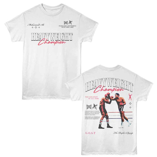 Muhammad Ali - Heavyweight Champion - American Classics - White Solid Adult Short Sleeve T-Shirt