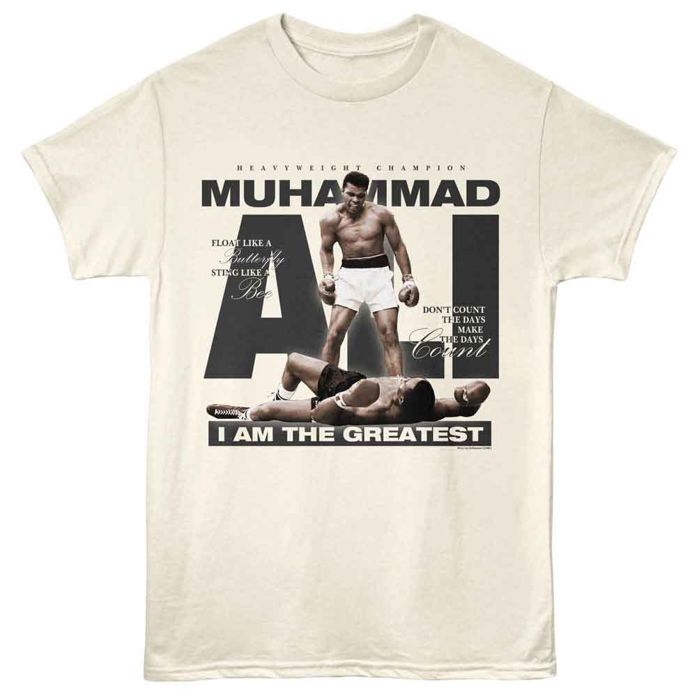 Muhammad Ali - Iconic Photo And Quotes - American Classics - Off-White Solid Adult Short Sleeve T-Shirt