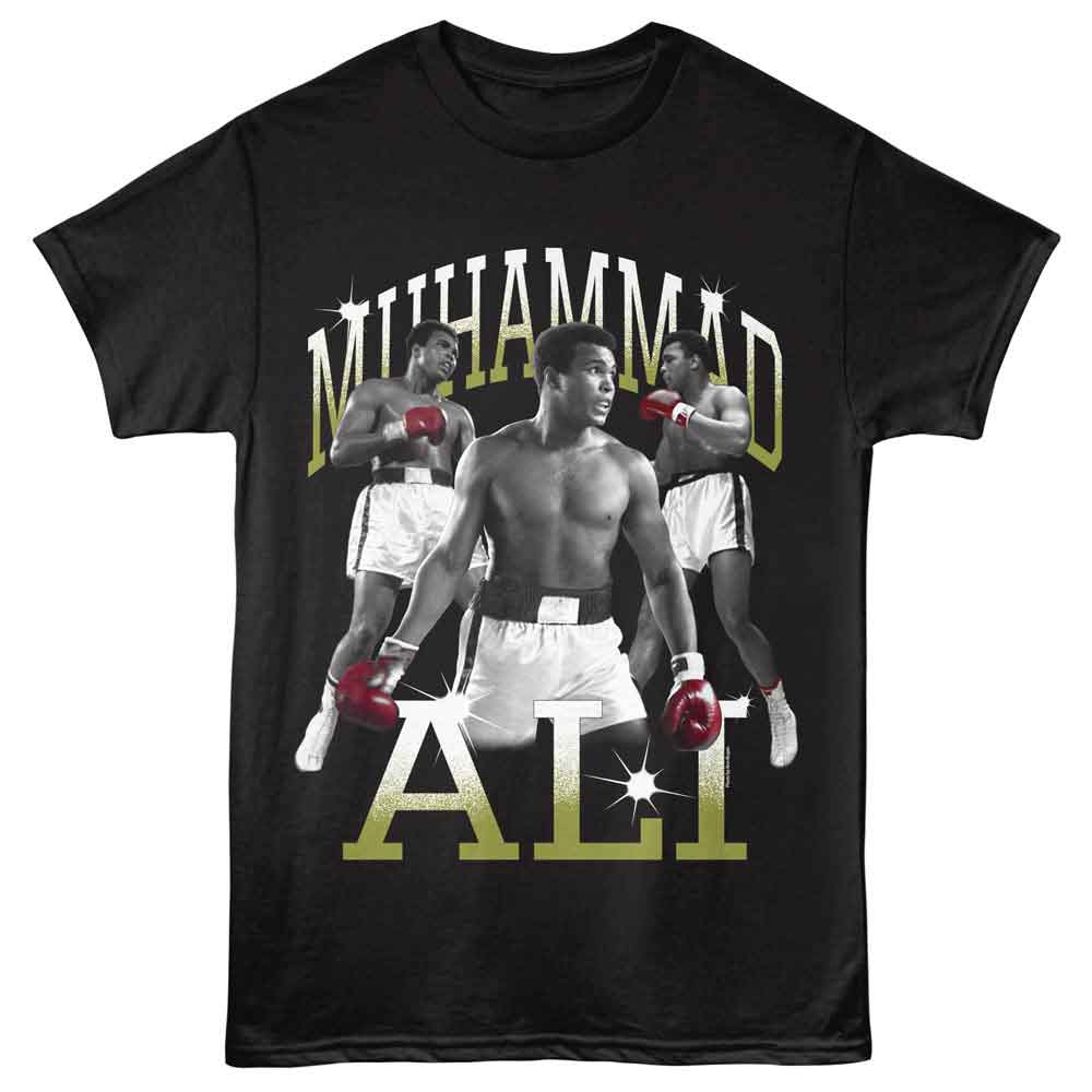 Muhammad Ali - Shining - American Classics - Black Adult Short Sleeve T-Shirt