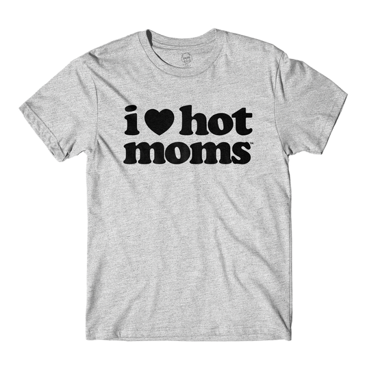 I Heart Hot Moms Army Grey Tee