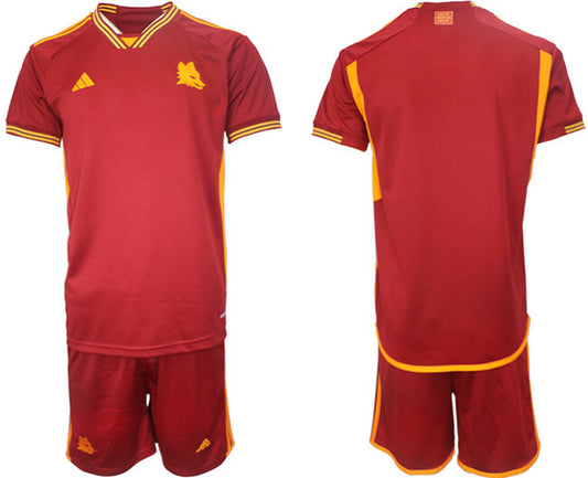 AS Roma Custom 2023 24 Red Home Soccer Jersey Suit