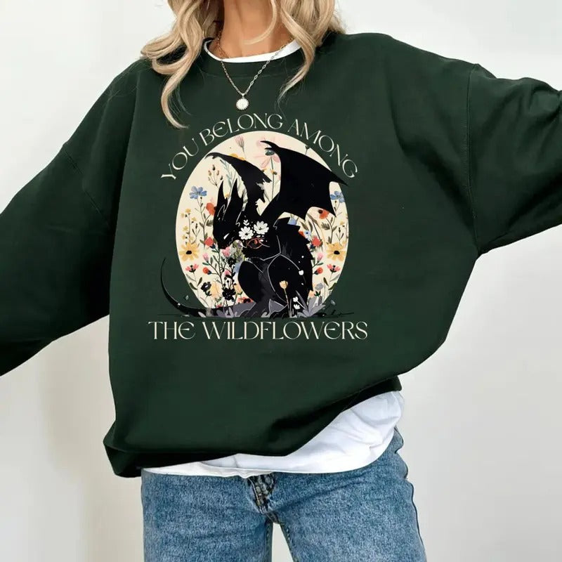 Abraxos Flower Shirt, Throne Of Glass Flower Sweatshirt, Fantasy Dragon Bookish Shirt, Fantasy Book Lover Shirt, Bookish...