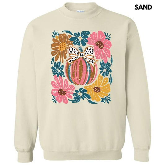 Abstract Flowers & Pumpkin Sweatshirt 'NLB' T-Shirts, Hoodie | InkThreadWorks.com