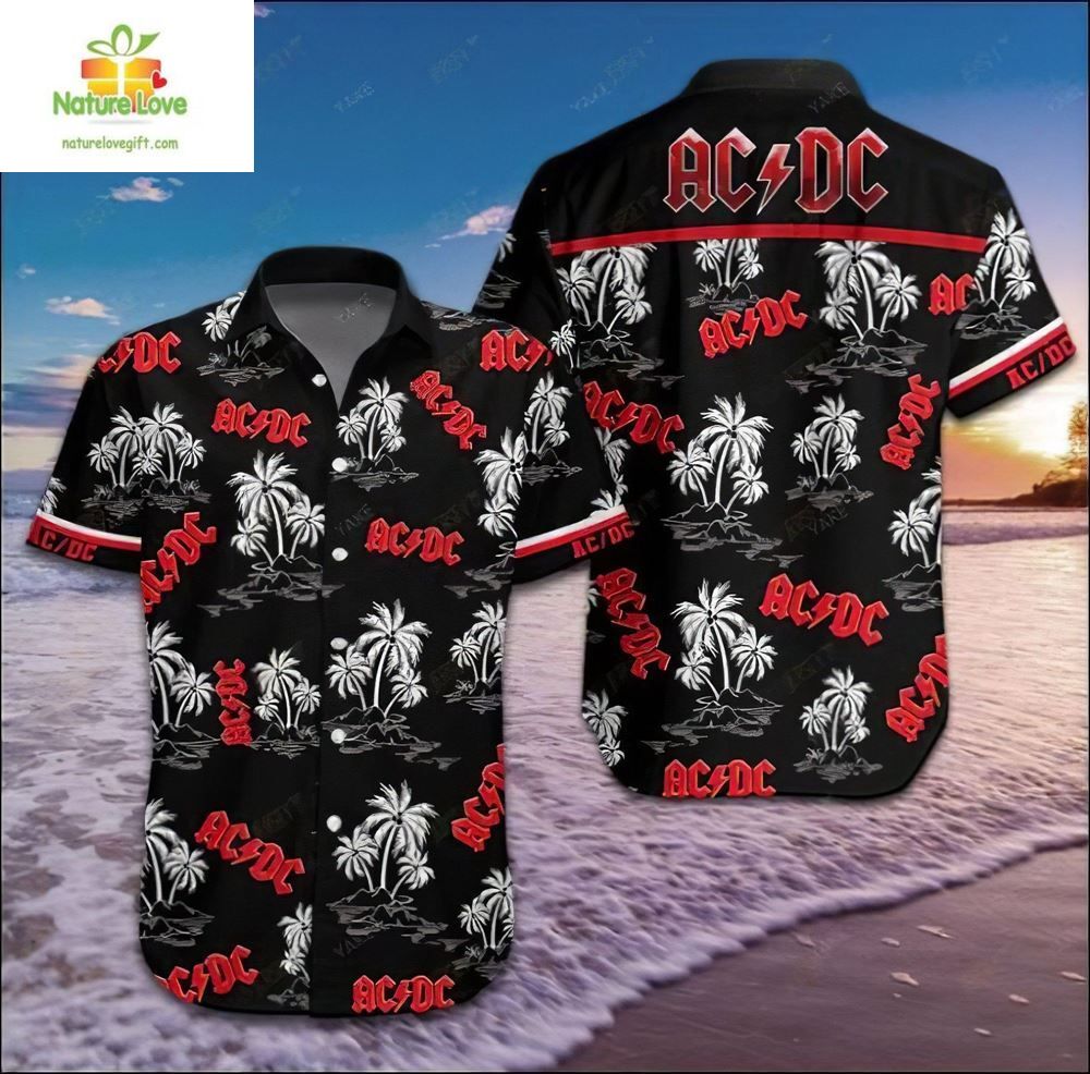AC DC Band Hawaiian Shirt Rock Music Team Design