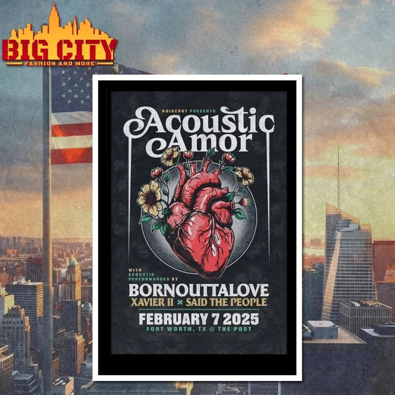 Acoustic Amor Fort Worth TX Feb 7 2026 Poster t-shirt