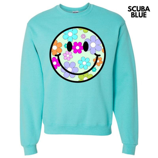 Adorable Floral Happy Face Sweatshirt 'NLB' T-Shirts, Hoodie | InkThreadWorks.com