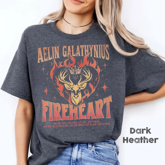 Aelin Galathynius Fireheart Shirt, Throne Of Glass Fan T-shirt, Kingsflame The Thirteen Shirt, Throne of Glass Merch Tee...