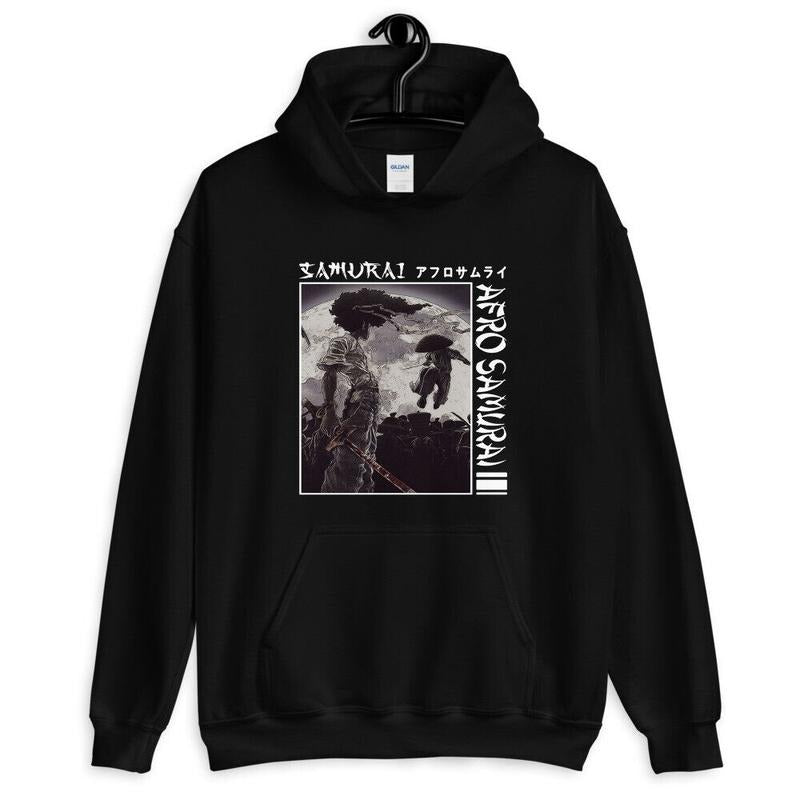 Afro Samurai Under Sun Japanese Manga Otaku Sword Warrior Unisex Hoodie T-Shirts, Sweatshirt | InkThreadWorks.com