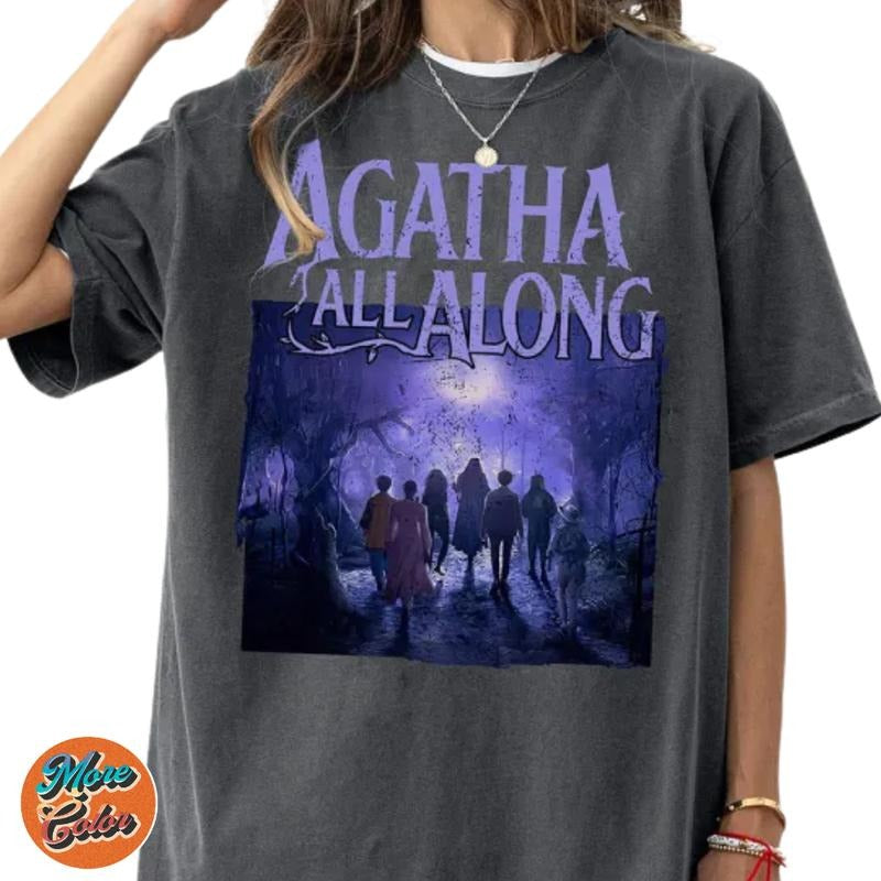 Agatha Harkness All Along Shirts, Cotton Unisex T-Shirt, Crew Neck, Size S- 3XL, Menswear Top, Womenswear Top Underwear...