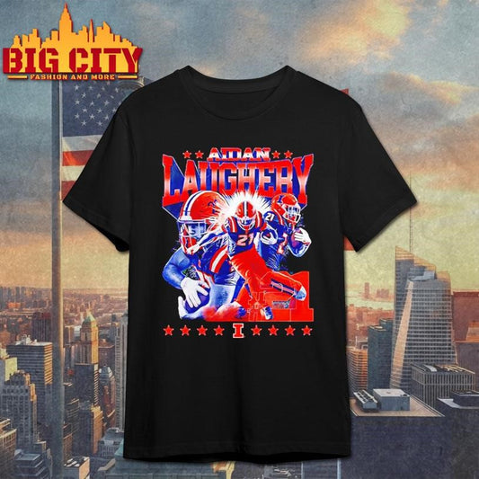 Aidan Laughery Illinois Football NCAA Legends player collage Shirt