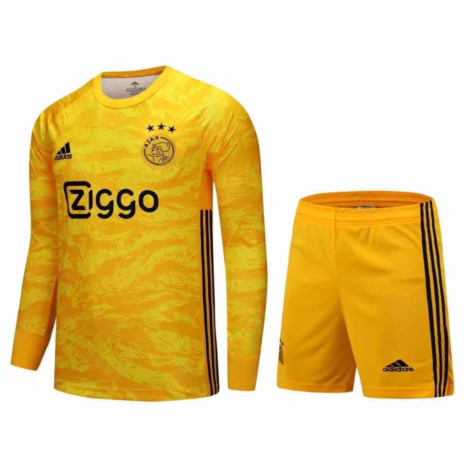 Ajax yellow goalkeeper served long sleeves 19-20 soccer jersey