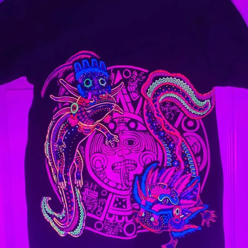 Ajolote calendario T-shirt Cotton Hoodie, Sweatshirt | InkThreadWorks.com
