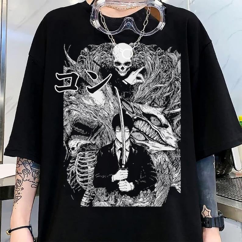 Aki Hand Sign Shirt, Chainsaw Devil Shirt, Power Shirt, Manga Shirt, Streetwear Shirt, Aki Hayakawa Kon Shirt, Chain Saw...