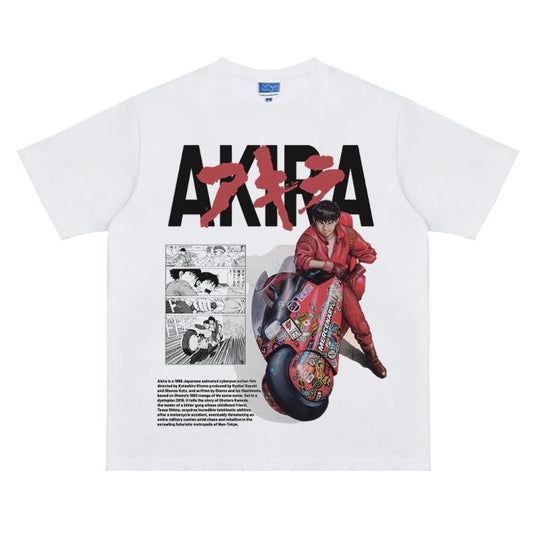 Akira "Ready to Ride" Vintage Oversized Tee Anime T-shirt 100% Cotton Original Design Men's Top Streetwear Casual Menswear Tshirt