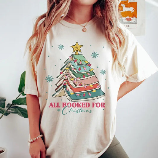 All Booked For Christmas Shirt, Fourth Wing Christmas Tree Shirt, Books Christmas Sweatshirt, Christmas Schedule Shirt,...