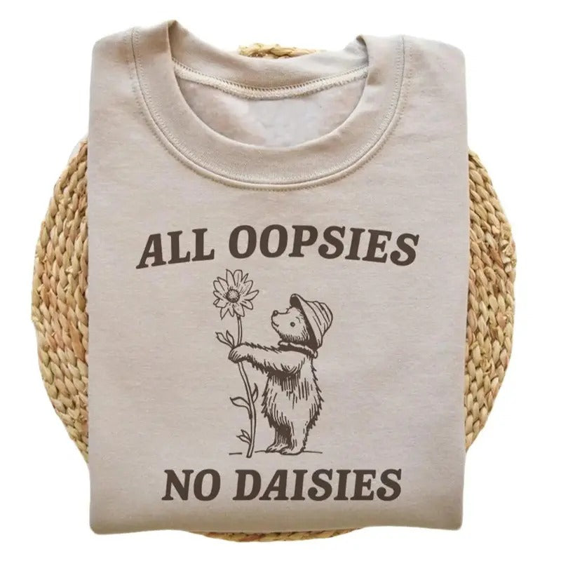 All Oopsies No Daisies Sweatshirt, Vintage Raccoon Sweater, Raccoon Sweatshirt, Meme Sweatshirt Wetsuit Longsleeves...