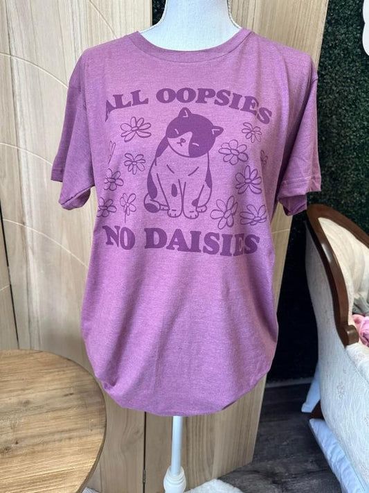 All Oopsies No Daisies Tee - Purple - Cat Lover Tee - Purple Tshirt - Funny Tee Hoodie, Sweatshirt | InkThreadWorks.com