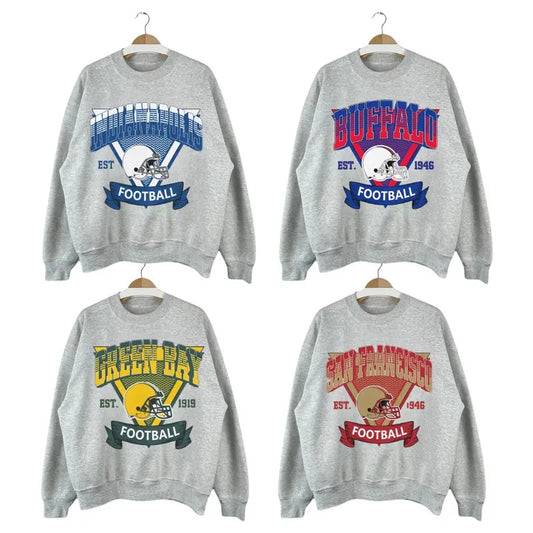 All Team Football Sweatshirt, Vintage Style All Team Football shirt, Sunday Football Hoodie | InkThreadWorks.com