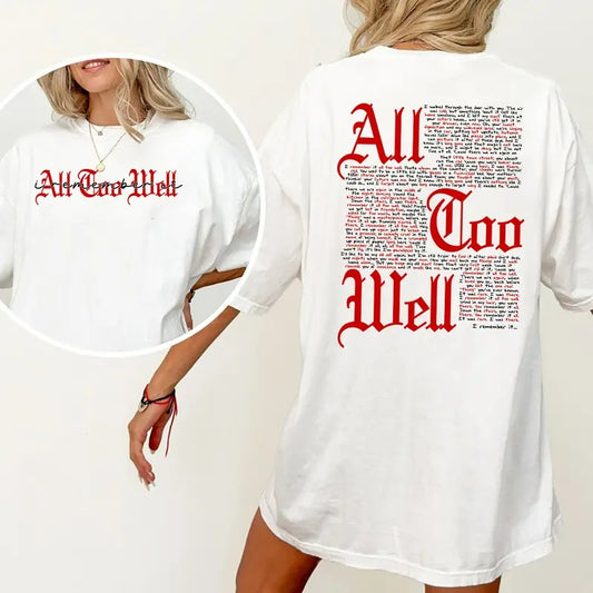 All Too Well Shirt, I Remember It Shirt, Music Lover Shirt, All Too Well TShirt, Music Lover Gift, Red Album Unisex...