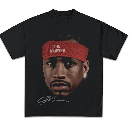 Allen Iverson Graphic T-Shirt - Vintage Bootleg TShirt - Shirt Gift For Fans, Top Streetwear TShirt Menswear Underwear