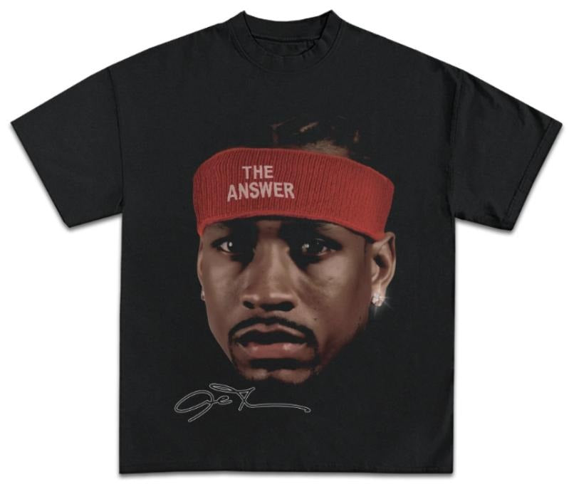 Allen Iverson Vintage 90s Graphic T-Shirt,  Menswear Top Underwear Streetwear Crewneck