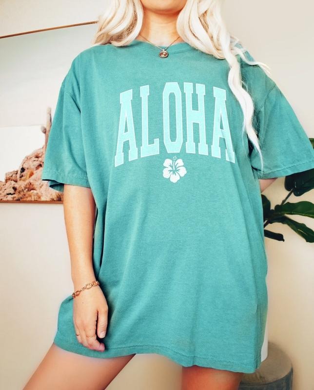 Aloha Shirt Hibiscus Tee Hawaii Tshirt Women's Tshirts Oversized T-shirt Beach T Shirt Summer Tee Hibiscus Flower...