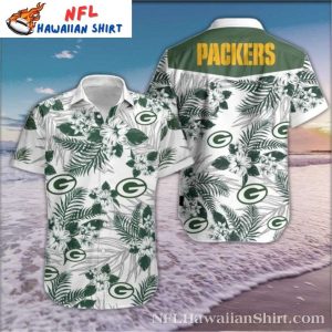 Aloha Spirit - Green Bay Packers Hawaiian Shirt With Floral Backdrop