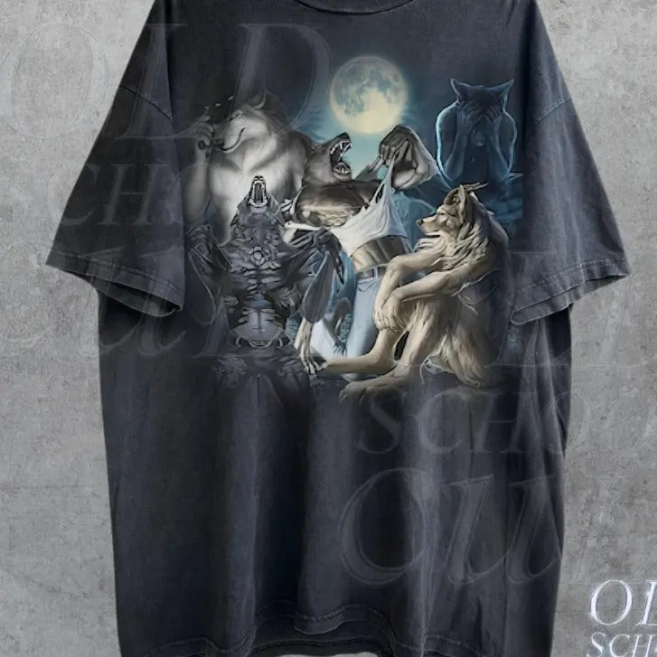 Alpha Wolf Vintage 90s T-Shirt, Retro Meme Tee, Grunge Clothing Aesthetic, Emo Silly Animal Graphic Shirt, Alpha Wolf Shirt