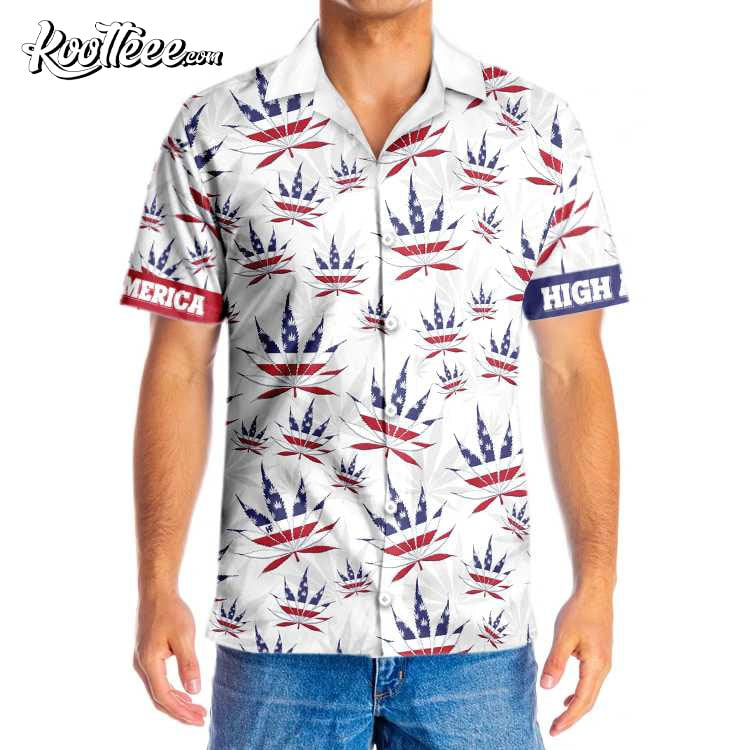 America Marijuana Leaf Summer Vibe Hawaiian Shirt