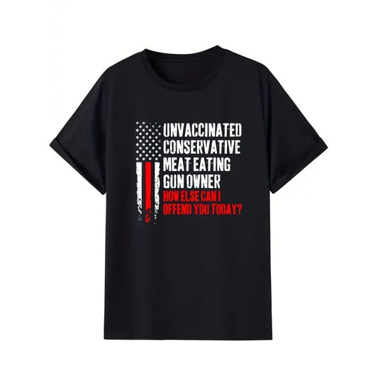 American Flag Graphic T-Shirt - Vibrant Pattern Print, Stylish Graphic Tee Design, Perfect for Mens Summer Fashion, Ideal for Casual Mens Outfits, Patriotic Summer Wear Made in USA