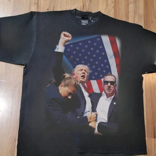 American Flag T Shirt, ON SHAKA HEAVYWEIGHT GARMET DYED T SHIRT