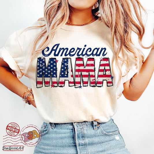 American Mama 4th of July Shirt, Memorial Day Shirt, Independence Day TShirt, Patriotic Tee, Gulf of America